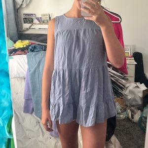 Blue long tank shirt super cute